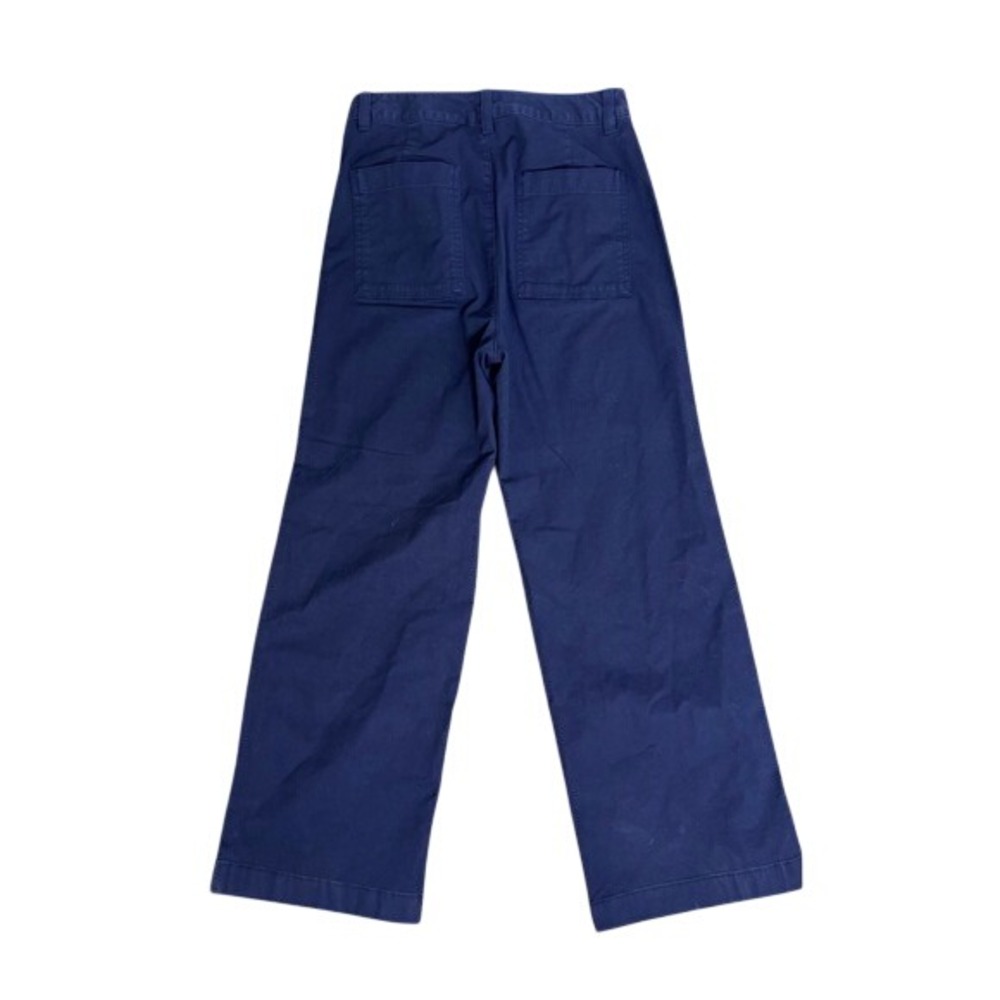 GAP High Rise Stride Ankle Pants Women 2 Navy Blue Excellent Wide Leg Chino - Picture 4 of 5
